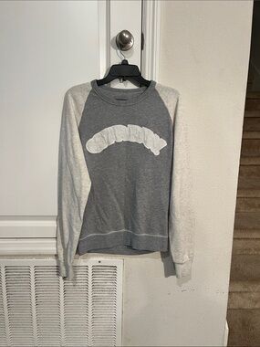 G-Star Gray and Light Gray Raglan Sweatshirt with White Applique